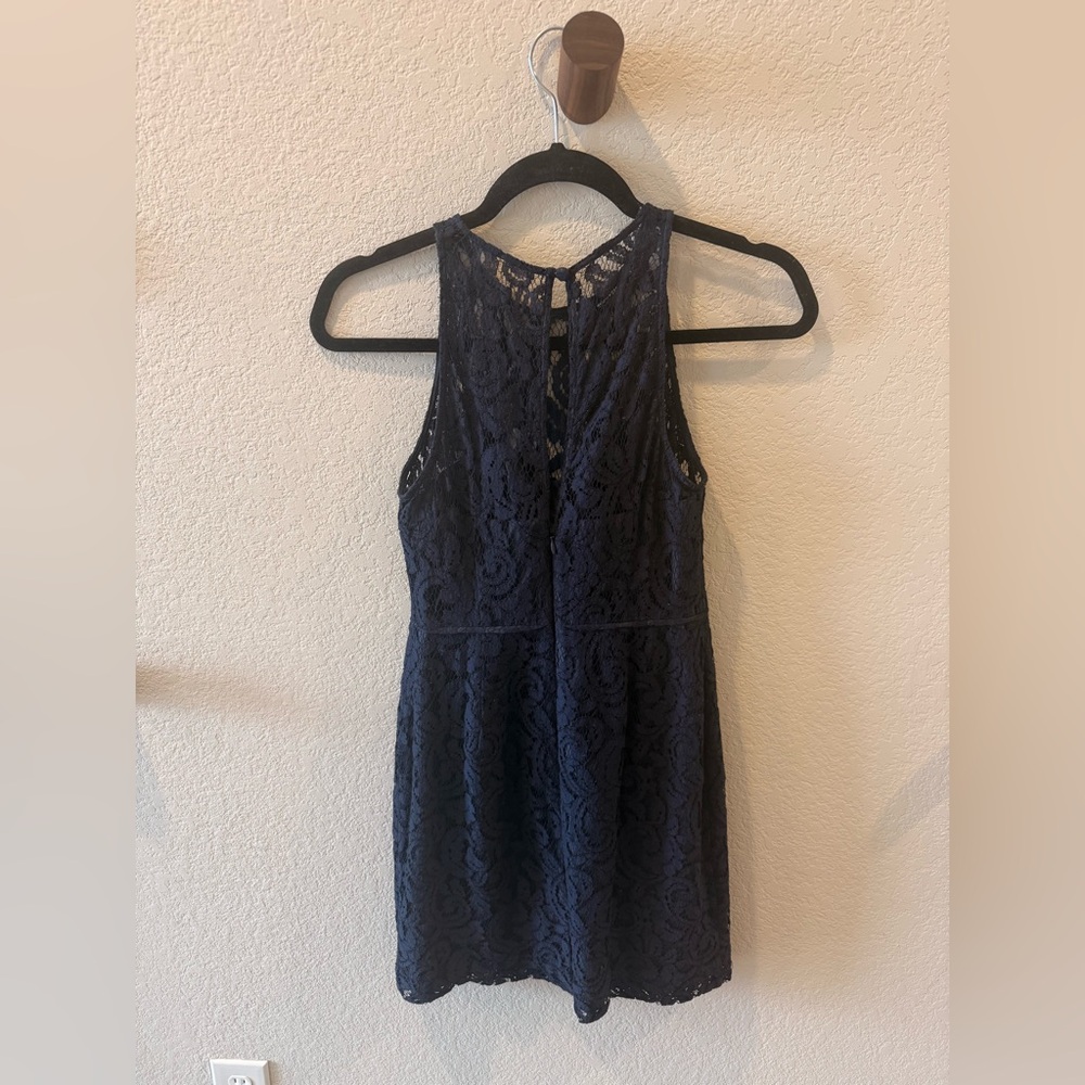 J. Crew Navy Lace Mini Dress